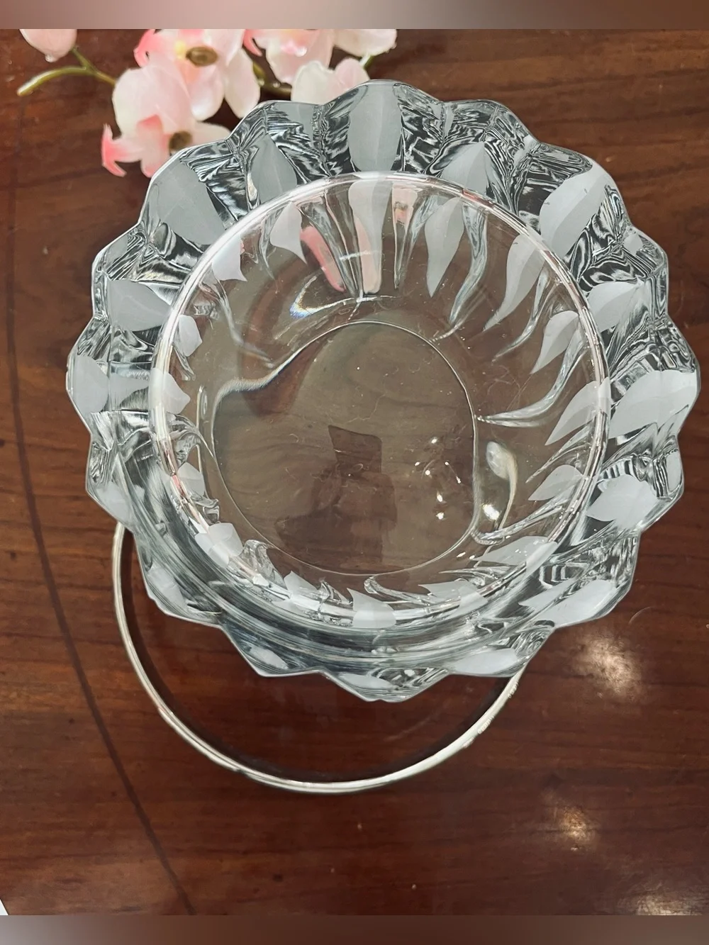 Mikasa Crystal Flame D'Amore Ice Bucket with Silver Handle Slovenia